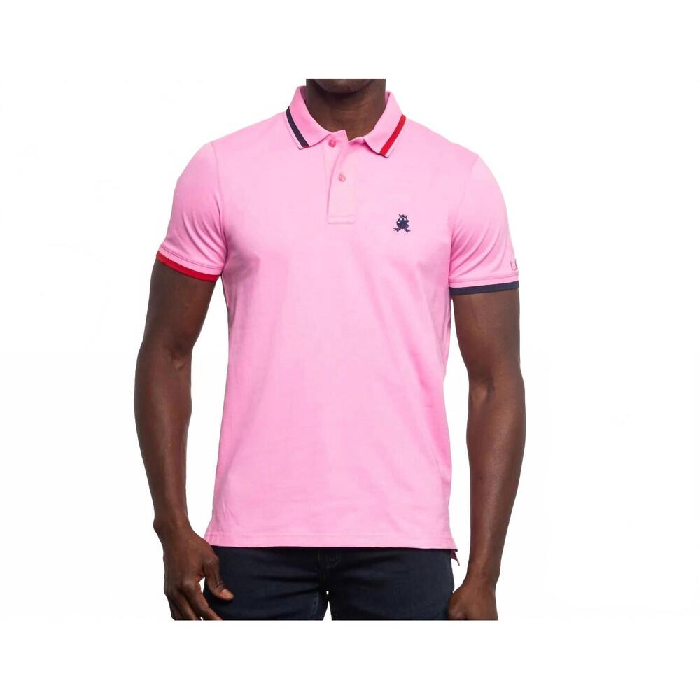 NEW EIGHT X monaco frog slim fit polo in pink